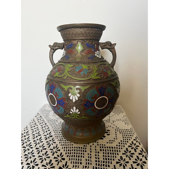 Vintage Japanese Champleve’ Vase - Picture 3 of 5